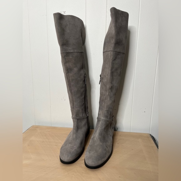 Cole Haan Valentia Gray Suede Over the Knee Boots Women's 11 Low Heel - Picture 3 of 13